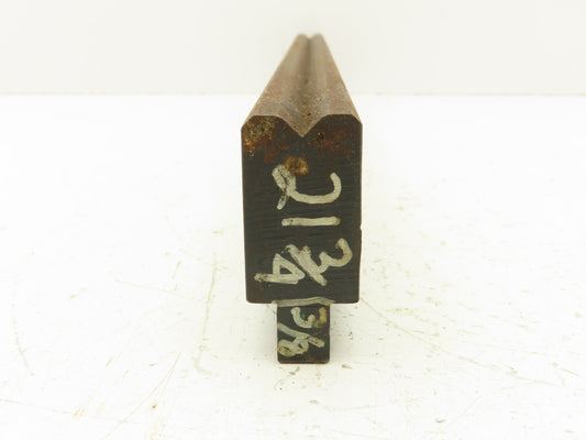 Press Brake Die 21-3/4" Long 90° V 3/8" W 3/16" D 1-3/4" H 1/2" Tang