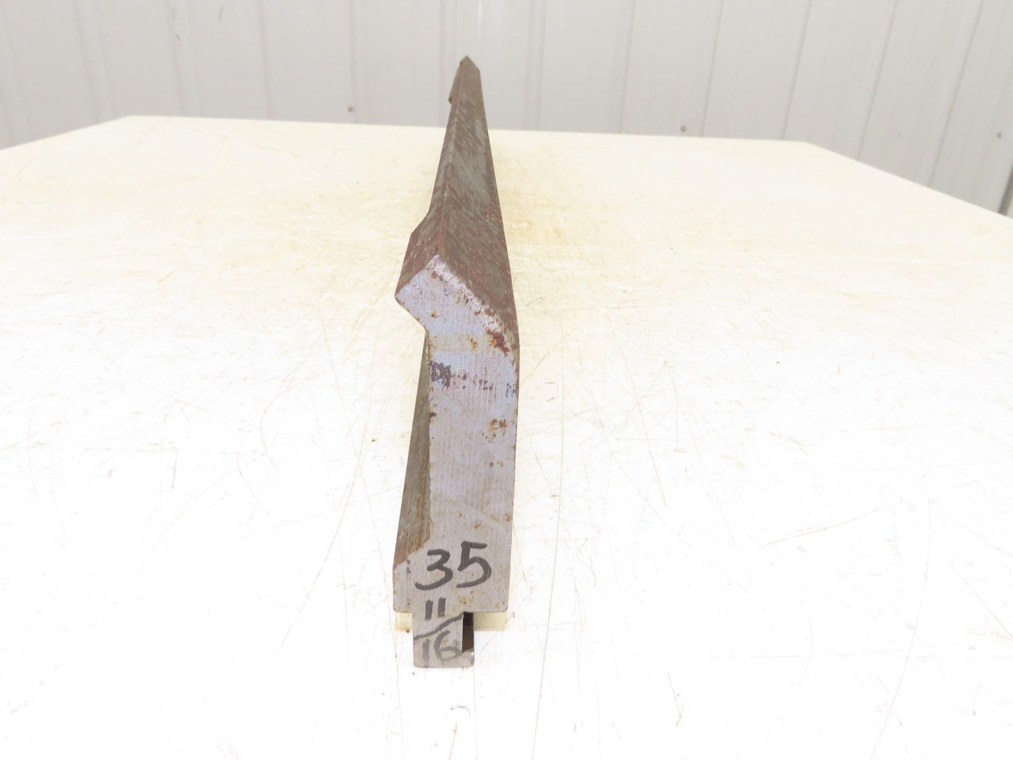 Press Brake Gooseneck Punch Die 35-3/4" L 90° V 1/2" Finger 3-5/8" H Safety Tang