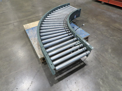 Hytrol 24"x 90° Curve Accumulation Roller Conveyor 21"BF O-Ring Belt Drive 24VDC