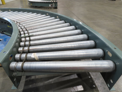 Hytrol 24"x 90° Curve Accumulation Roller Conveyor 21"BF O-Ring Belt Drive 24VDC