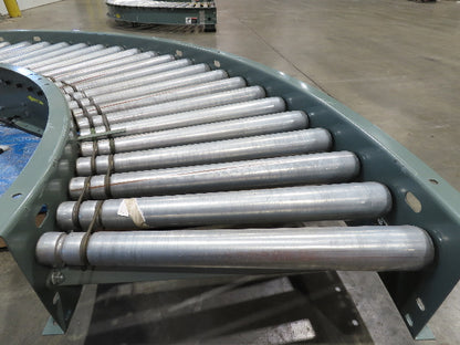 Hytrol 24"x 90° Curve Accumulation Roller Conveyor 21"BF O-Ring Belt Drive 24VDC