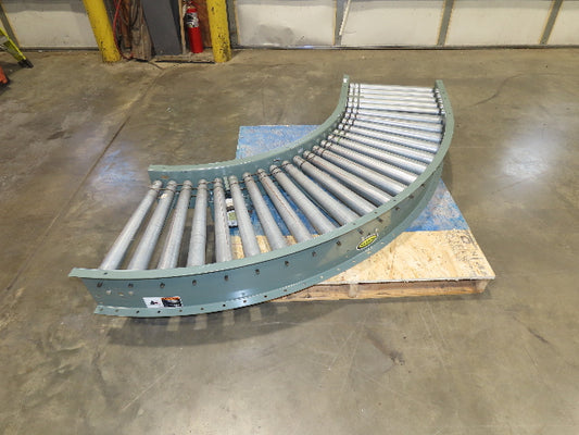 Hytrol 24"x 90° Curve Accumulation Roller Conveyor 21"BF O-Ring Belt Drive 24VDC