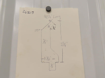 Press Brake Gooseneck Punch Die 48-1/4" Long 90° V 3/8" Finger 3-3/4" H