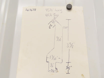 Press Brake Gooseneck Punch Die 46-3/4" L 90° V 1/4" Finger 3-5/8" H Safety Tang