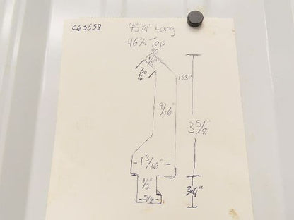 Press Brake Gooseneck Punch Die 46-3/4" L 90° V 1/4" Finger 3-5/8" H Safety Tang