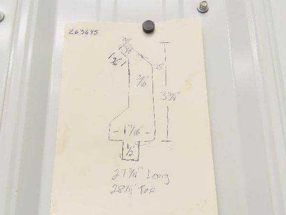 Press Brake Gooseneck Punch Die 28-1/4" Long 90° V 3/8" Finger 3-3/4" H