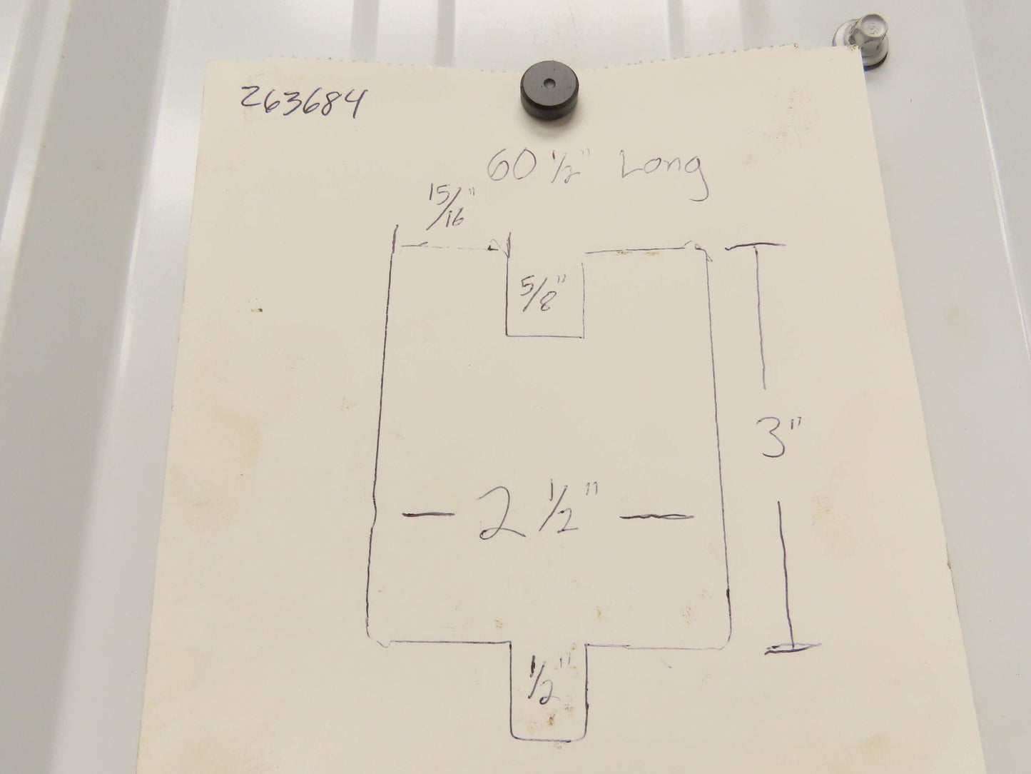 Press Brake Die Extension 60-1/2" Long 3" Rise 2-1/2" Wide 1/2" Tang