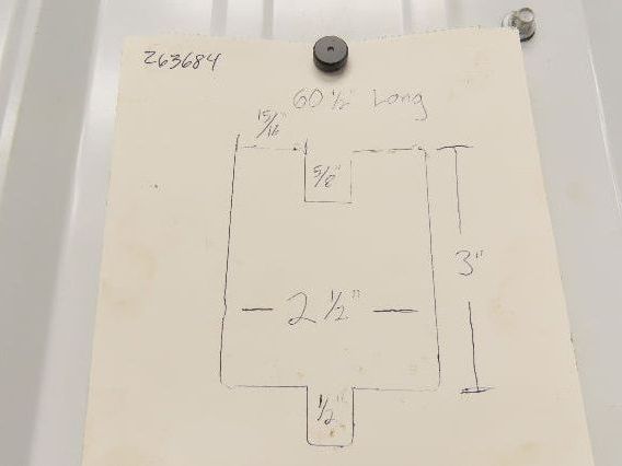 Press Brake Die Extension 60-1/2" Long 3" Rise 2-1/2" Wide 1/2" Tang