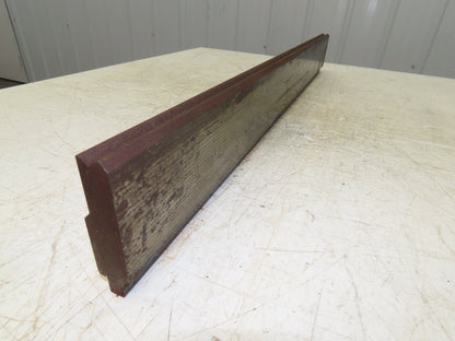 Press Brake Die 35-15/16" Long 90° V 5/16" W 3/16" D 3-3/4" H 1/2" Tang