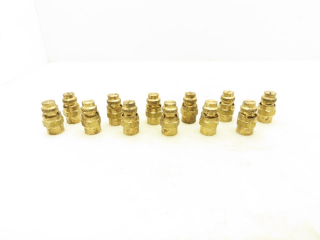 Spraying Systems 1/4QJ+QU-6510 Quickjet 65° Brass Spray Nozzle 1/4"npt Lot of 12