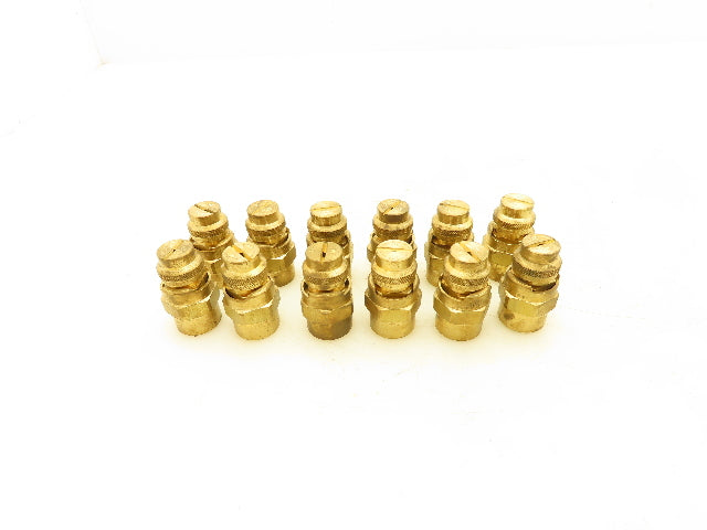 Spraying Systems 1/4QJ+QU-6510 Quickjet 65° Brass Spray Nozzle 1/4"npt Lot of 12