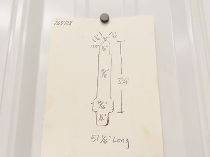Press Brake Punch Die 51-1/16" Long 90° V 1/2" W 3-3/4" H 1/2" Tang