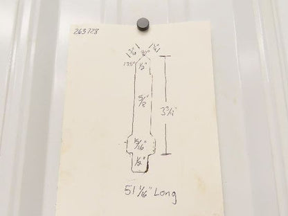 Press Brake Punch Die 51-1/16" Long 90° V 1/2" W 3-3/4" H 1/2" Tang