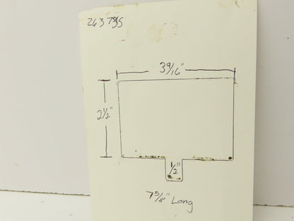 Press Brake Die Blank 7-5/8" Long 3-9/16" Wide 2-1/2" High 1/2" Tang