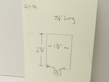 Press Brake Die Blank 7-1/8" Long 1-7/8" Wide 2-5/8" High 1/2" Tang