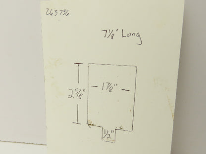 Press Brake Die Blank 7-1/8" Long 1-7/8" Wide 2-5/8" High 1/2" Tang