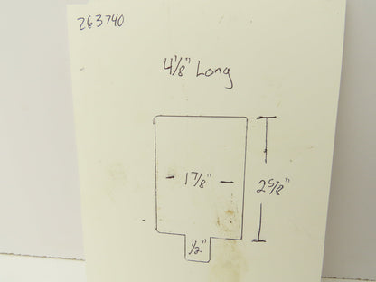 Press Brake Die Blank 4-1/8" Long 1-7/8" Wide 2-5/8" High 1/2" Tang
