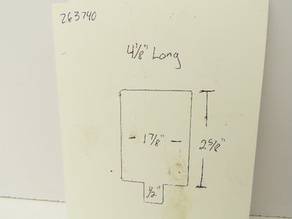 Press Brake Die Blank 4-1/8" Long 1-7/8" Wide 2-5/8" High 1/2" Tang