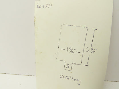 Press Brake Die Blank 20-1/4" Long 1-13/16" Wide 2-5/8" High 1/2" Tang