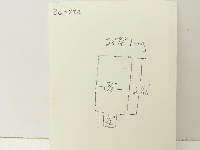 Press Brake Blank Die 28-7/8" Long 2-7/16" High 1-3/8" Wide 1/2" Tang