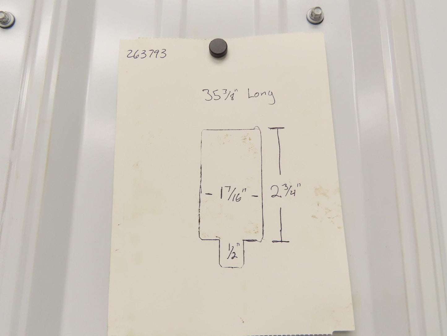 Press Brake Blank Die 35-3/8" Long 2-3/4" High 1-7/16" Wide 1/2" Tang