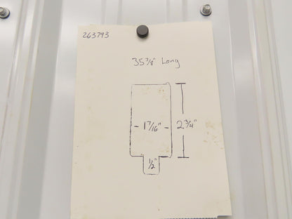 Press Brake Blank Die 35-3/8" Long 2-3/4" High 1-7/16" Wide 1/2" Tang