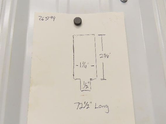 Press Brake Blank Die 72-1/2" Long 2-5/8" High 1-1/4" Wide 1/2" Tang