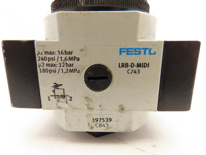 Festo LRB-D-MIDI Pneumatic Pressure Regulator 240 PSI 3/8"