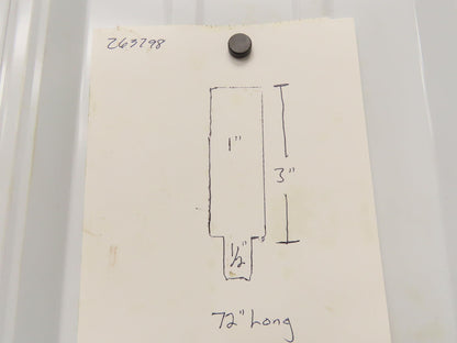Press Brake Blank Die 72" Long 3" High 1" Wide 1/2" Tang