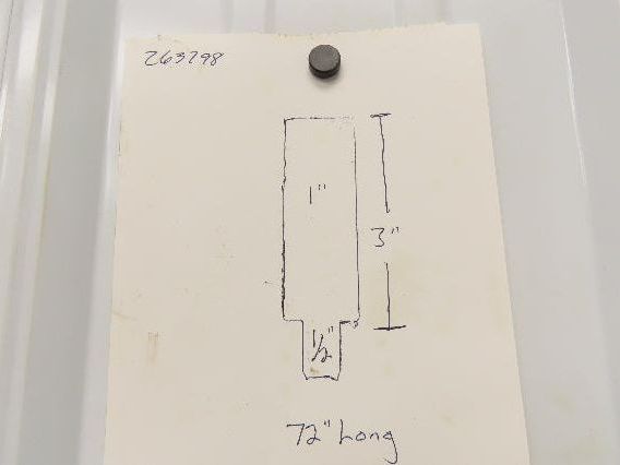 Press Brake Blank Die 72" Long 3" High 1" Wide 1/2" Tang