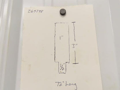 Press Brake Blank Die 72" Long 3" High 1" Wide 1/2" Tang