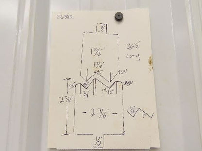 Press Brake Punch Die Set 36-1/2" Long 90° Offset Double Z Bend 1" and 11/16"