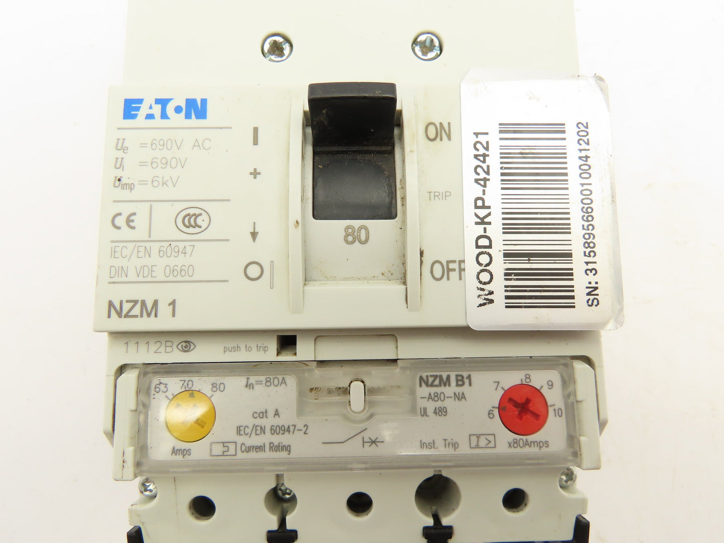 Eaton NZMB1-A80-NA Circuit Breaker 80A 3 Pole 600V