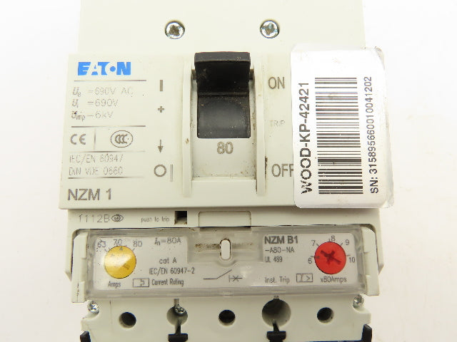 Eaton NZMB1-A80-NA Circuit Breaker 80A 3 Pole 600V