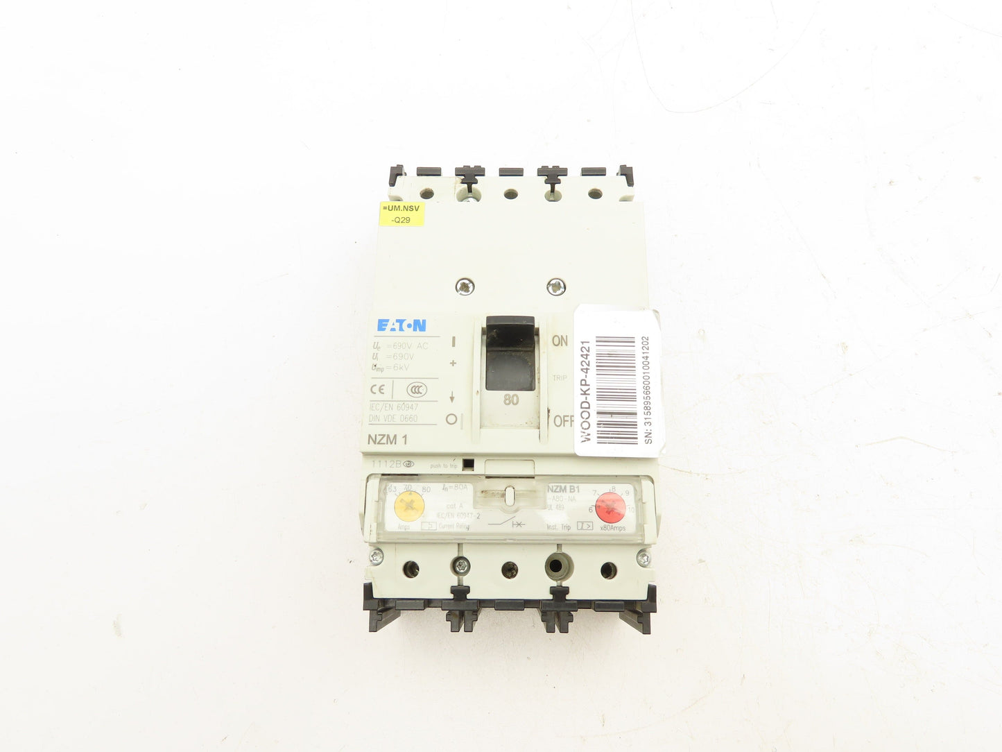 Eaton NZMB1-A80-NA Circuit Breaker 80A 3 Pole 600V