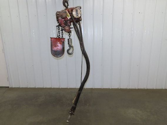 Chicago Pneumatic 1/2 Ton 1000Lb Power Vane Air Chain Hoist 15' Lift w/Pendant