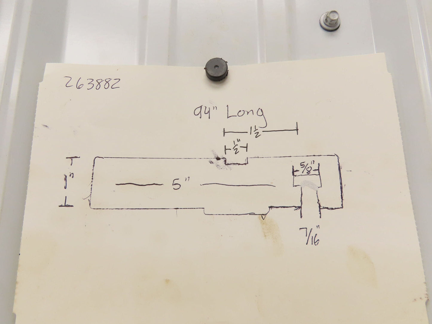 Press Brake Offset Tang Base 94" Long 5" Wide 1-1/2" Offset 7/16" Tang