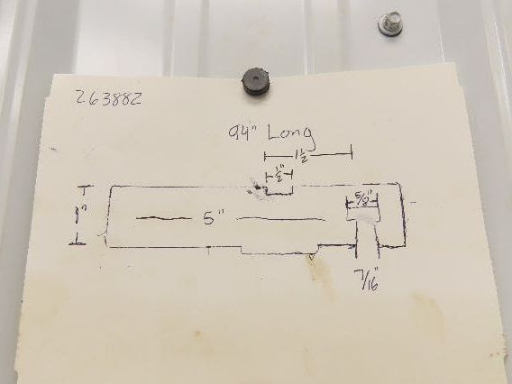 Press Brake Offset Tang Base 94" Long 5" Wide 1-1/2" Offset 7/16" Tang