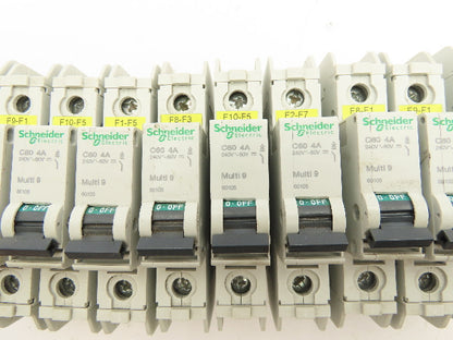 Schneider Electric 60105 C60 4A Multi 9 Circuit Breaker 240V Lot of 10