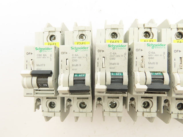 Schneider Electric 60107 C60 6A Circuit Breaker 240V Lot of 8