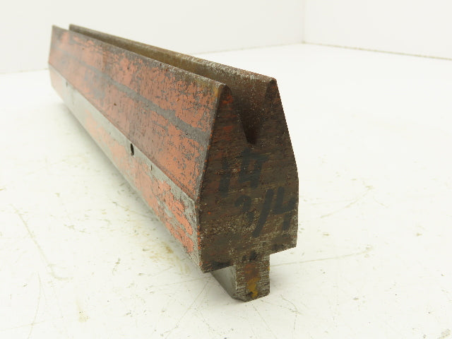 Press Brake Die 14-3/4" Long 30° V 1/2" W 3/4" D 2-5/16" H 1/2" Tang