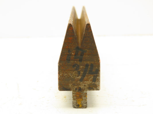 Press Brake Die 14-3/4" Long 30° V 1/2" W 3/4" D 2-5/16" H 1/2" Tang