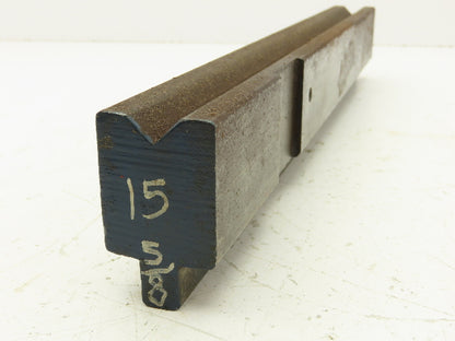 Press Brake Die 15-5/8" Long 90° V 9/16" W 5/16" D 1-3/4" H 1/2" Tang