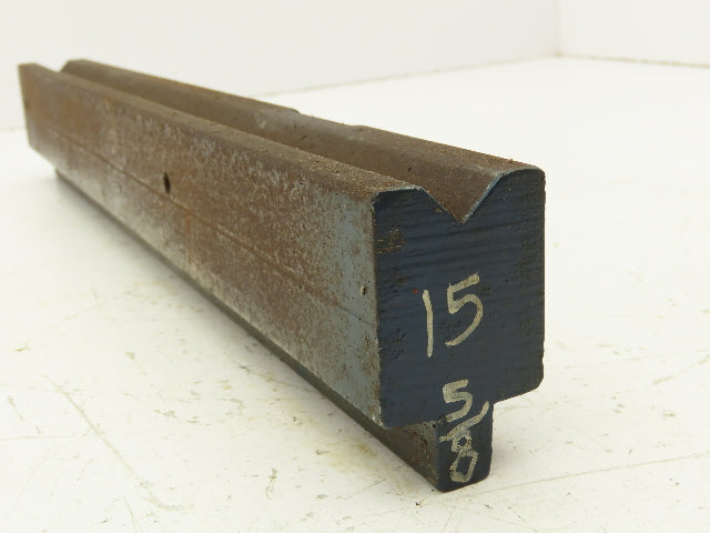 Press Brake Die 15-5/8" Long 90° V 9/16" W 5/16" D 1-3/4" H 1/2" Tang