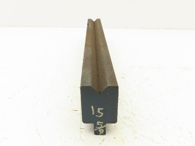 Press Brake Die 15-5/8" Long 90° V 9/16" W 5/16" D 1-3/4" H 1/2" Tang