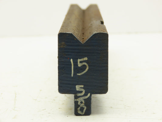 Press Brake Die 15-5/8" Long 90° V 9/16" W 5/16" D 1-3/4" H 1/2" Tang