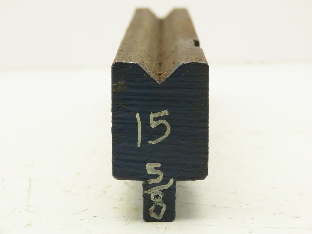 Press Brake Die 15-5/8" Long 90° V 9/16" W 5/16" D 1-3/4" H 1/2" Tang