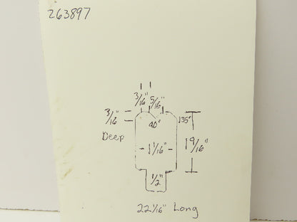 Press Brake Die 22-1/16" Long 90° V 5/16" W 3/16" D 1-9/16" H 1/2" Tang