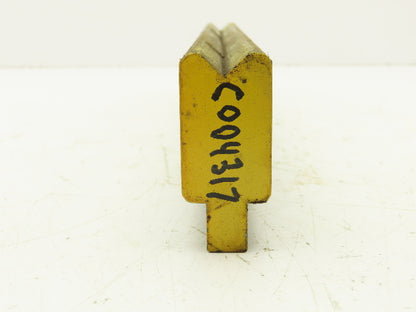 Press Brake Die 15-7/8" Long 90° V 9/16" W 1/4" D 1-3/4" H 1/2" Tang
