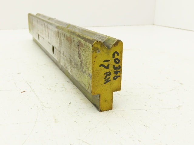 Press Brake Die 15-3/8" Long 90° V 1/2" W 1/4" D 1-3/4" H 1/2" Tang